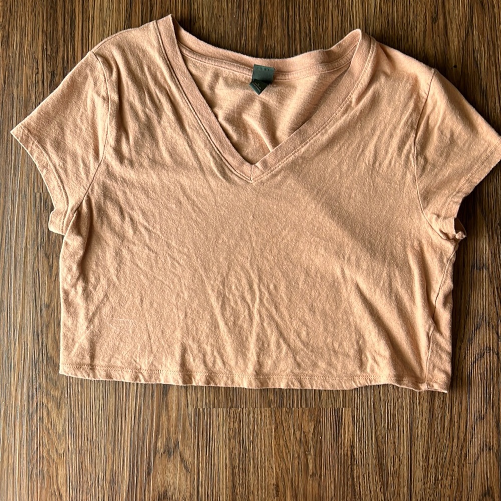 Tan crop shirt
